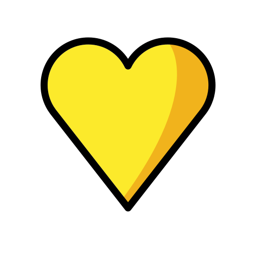 Yellow Heart as drawn by OpenMoji in 12.0