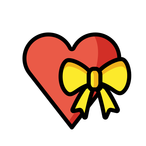 Heart with Ribbon as drawn by OpenMoji in 12.0