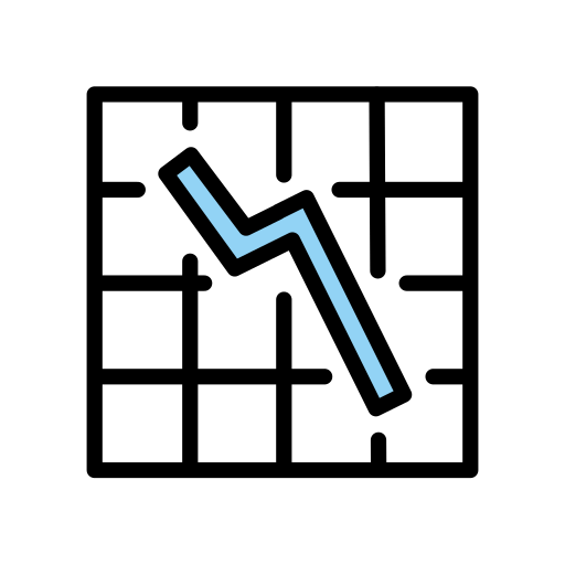 Chart Decreasing as drawn by OpenMoji in 12.0