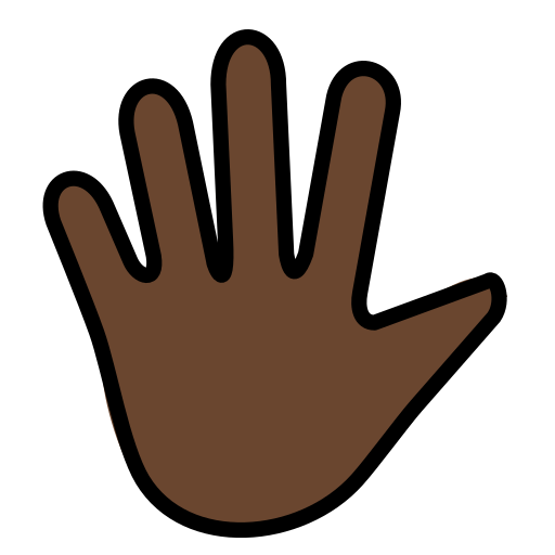 Hand with Fingers Splayed: Dark Skin Tone, the design in this release