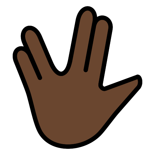 Vulcan Salute: Dark Skin Tone, the design in this release