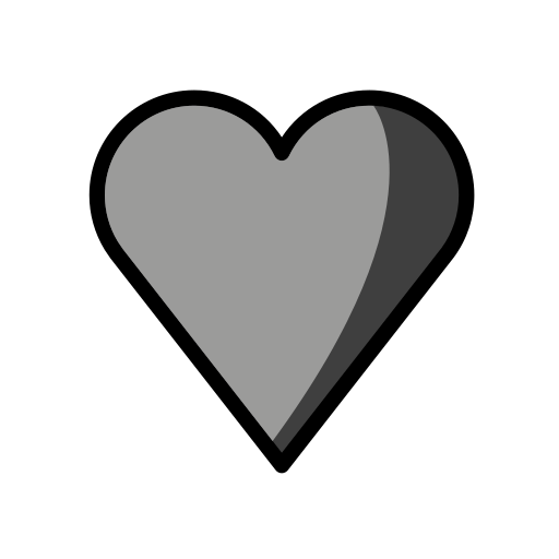 Black Heart as drawn by OpenMoji in 12.0