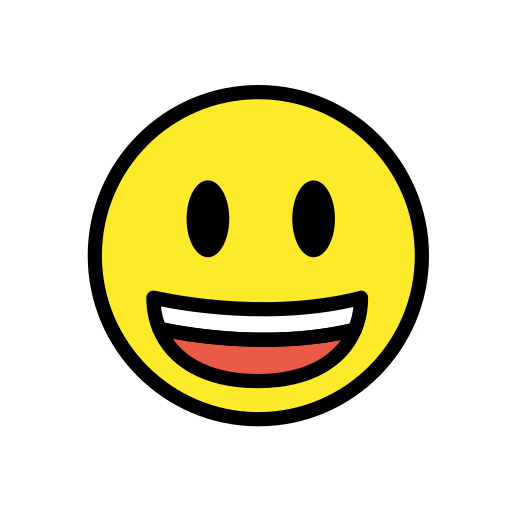 Grinning Face with Big Eyes as drawn by OpenMoji in 12.0