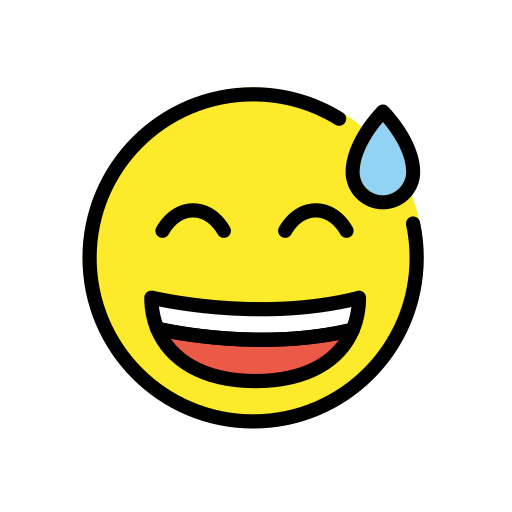 Grinning Face with Sweat, the previous design