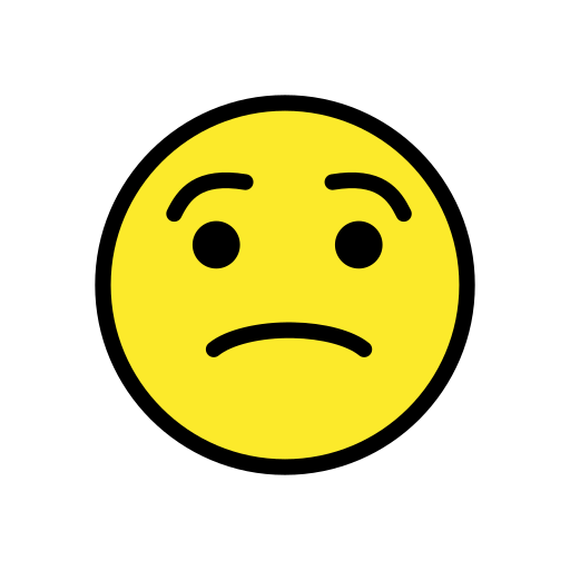 Rosto Preocupado as drawn by OpenMoji in 12.0