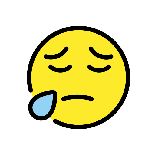 Rosto Triste, Mas Aliviado as drawn by OpenMoji in 12.0