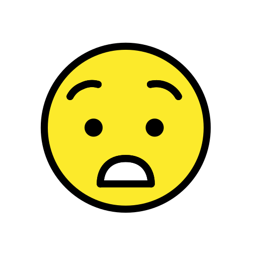 Astonished Face as drawn by OpenMoji in 12.0