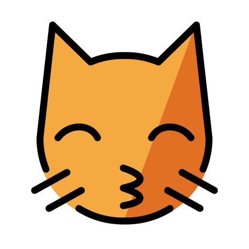 Kissing Cat as drawn by OpenMoji in 12.0