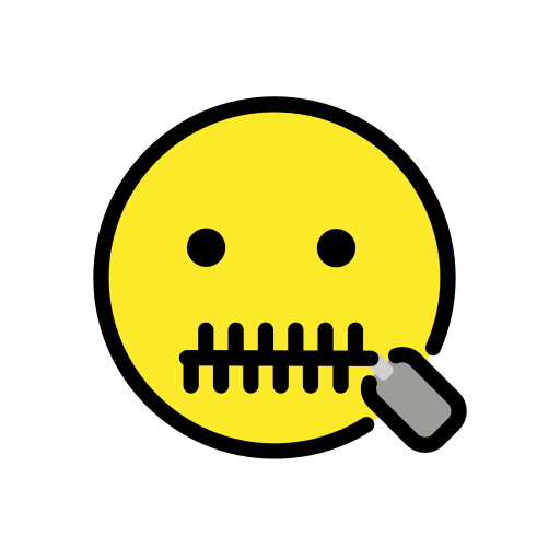 Zipper-Mouth Face as drawn by OpenMoji in 12.0