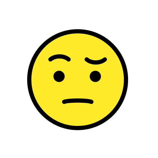Gesicht Mit Hochgezogenen Augenbrauen as drawn by OpenMoji in 12.0