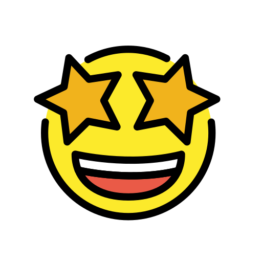 Star-Struck as drawn by OpenMoji in 12.0