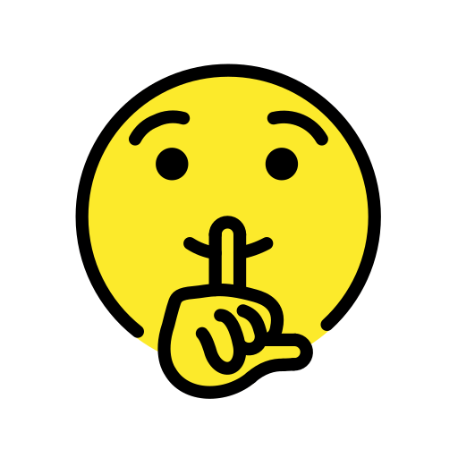 Shushing Face as drawn by OpenMoji in 12.0
