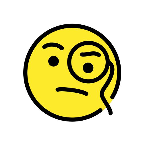 Face with Monocle as drawn by OpenMoji in 12.0