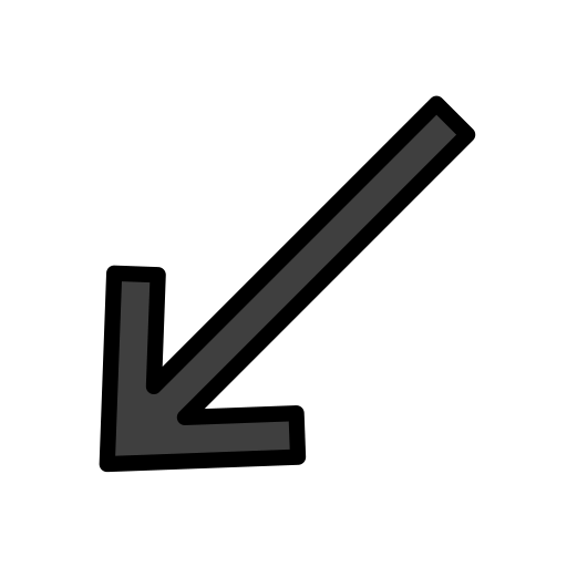 Down-Left Arrow as drawn by OpenMoji in 12.0