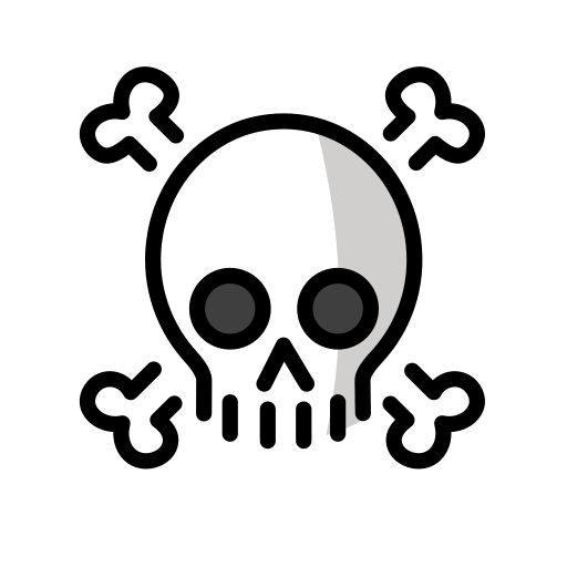 Skull and Crossbones as drawn by OpenMoji in 12.0