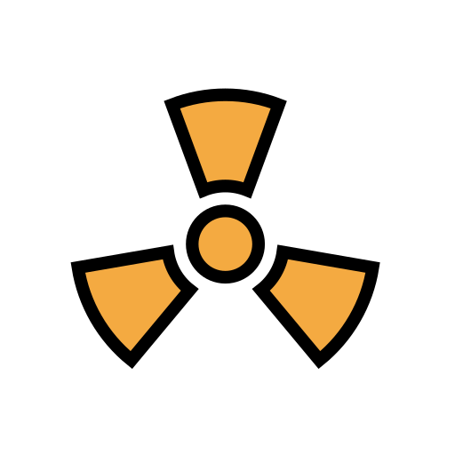 Radioactive as drawn by OpenMoji in 12.0