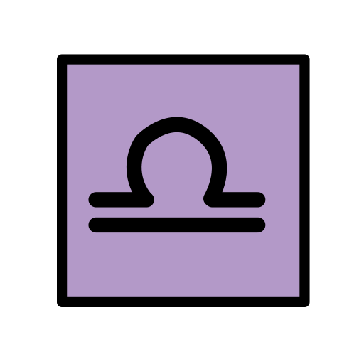 Libra as drawn by OpenMoji in 12.0