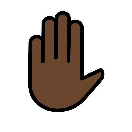 Raised Hand: Dark Skin Tone, the design in this release