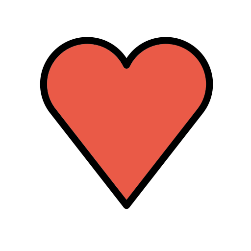 Red Heart as drawn by OpenMoji in 12.0