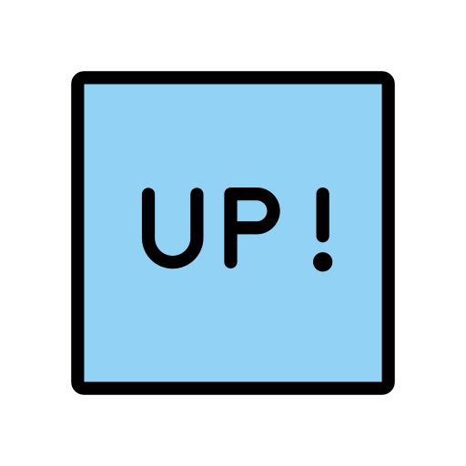 UP! Button as drawn by OpenMoji in 12.2