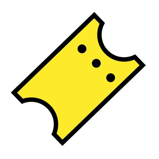 Ticket as drawn by OpenMoji in 12.2