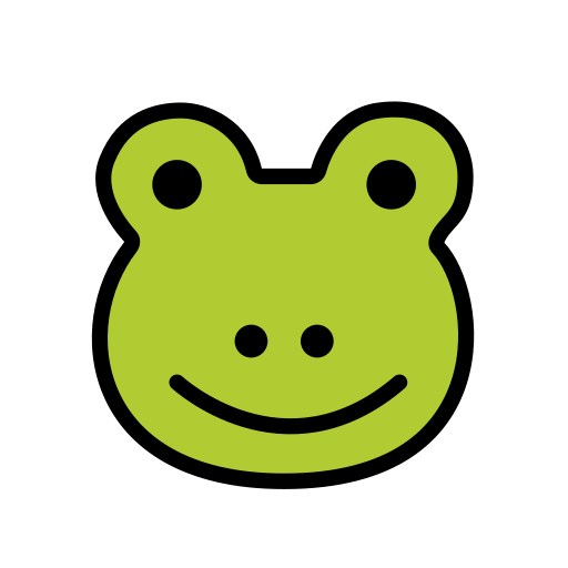カエルの顔 as drawn by OpenMoji in 12.2