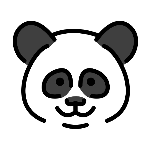 Panda as drawn by OpenMoji in 12.2