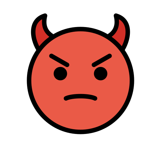 Angry Face with Horns as drawn by OpenMoji in 12.2
