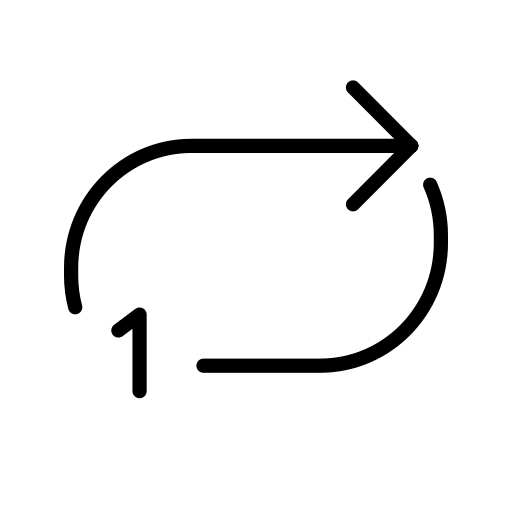 Pulsante Di Ripetizione Della Riproduzione Di Una Traccia as drawn by OpenMoji in 12.2