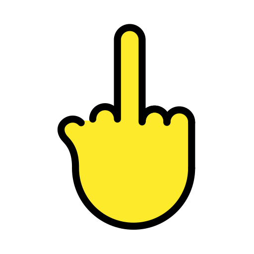 Middle Finger as drawn by OpenMoji in 12.2