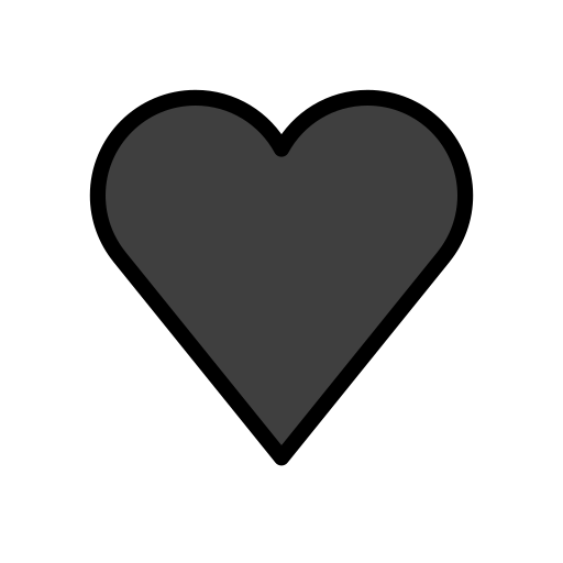 Black Heart as drawn by OpenMoji in 12.2