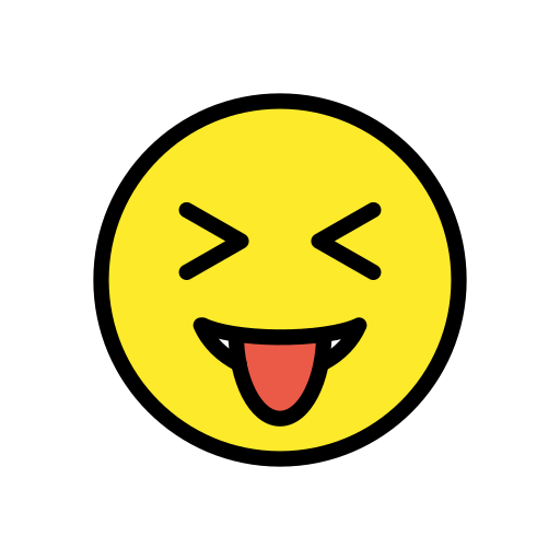 Squinting Face with Tongue as drawn by OpenMoji in 12.2