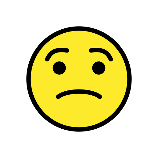 Rosto Preocupado as drawn by OpenMoji in 12.2