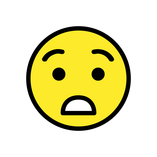 Astonished Face as drawn by OpenMoji in 12.2
