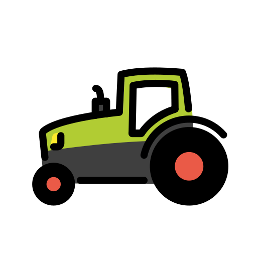Tractor as drawn by OpenMoji in 12.2