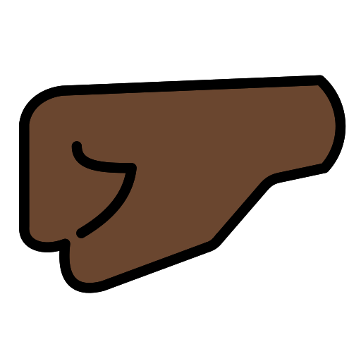 Left-Facing Fist: Dark Skin Tone, the previous design
