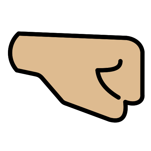 Right-Facing Fist: Medium-Light Skin Tone, the previous design