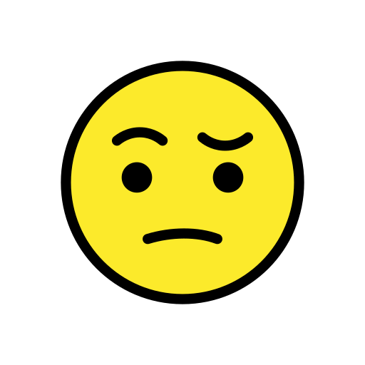 Gesicht Mit Hochgezogenen Augenbrauen as drawn by OpenMoji in 12.2