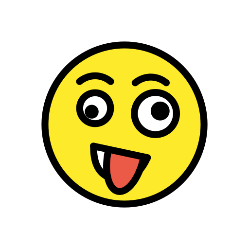 Zany Face as drawn by OpenMoji in 12.2