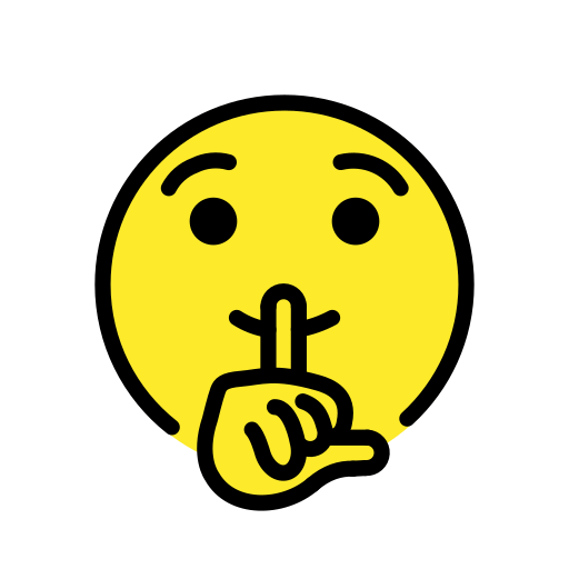 Shushing Face as drawn by OpenMoji in 12.2