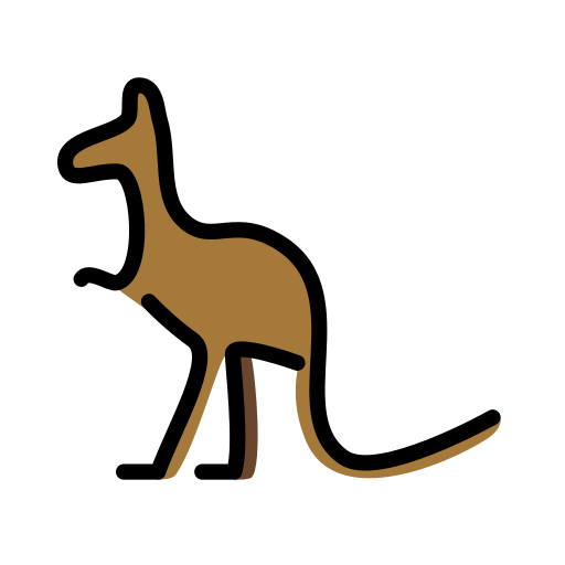 Kangaroo as drawn by OpenMoji in 12.2