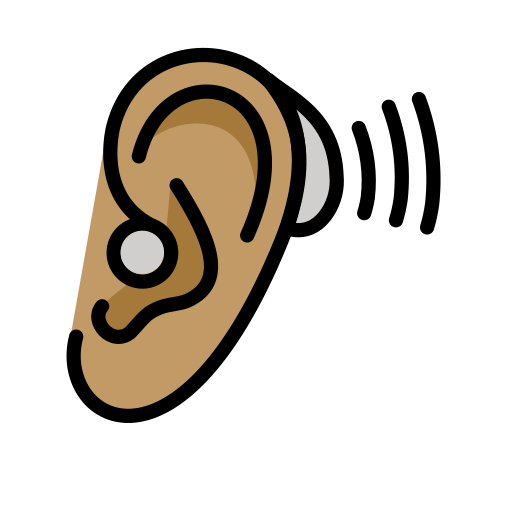 Ear with Hearing Aid: Medium Skin Tone, the previous design