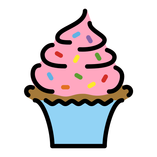 Cupcake as drawn by OpenMoji in 12.2