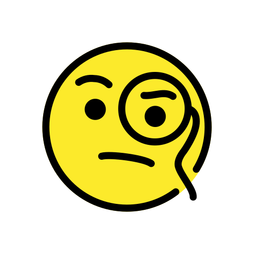 Face with Monocle as drawn by OpenMoji in 12.2
