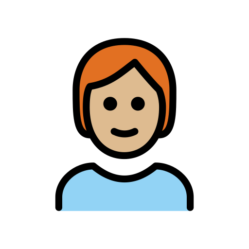 Person: Medium-Light Skin Tone, Red Hair, the design in this release