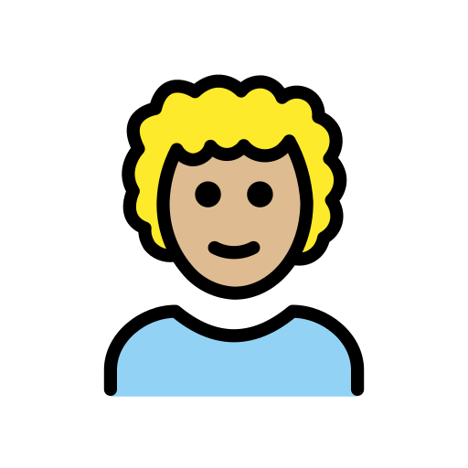 Person: Medium-Light Skin Tone, Curly Hair, the design in this release