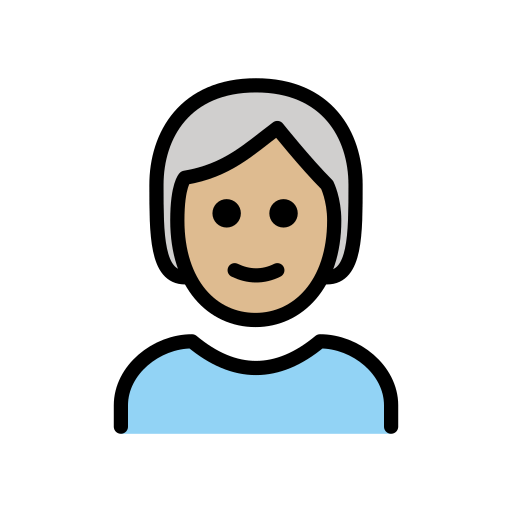 Person: Medium-Light Skin Tone, White Hair, the design in this release