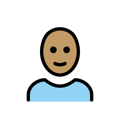 Person: Medium Skin Tone, Bald, the design in this release