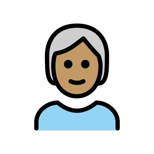 Person: Medium Skin Tone, White Hair, the design in this release