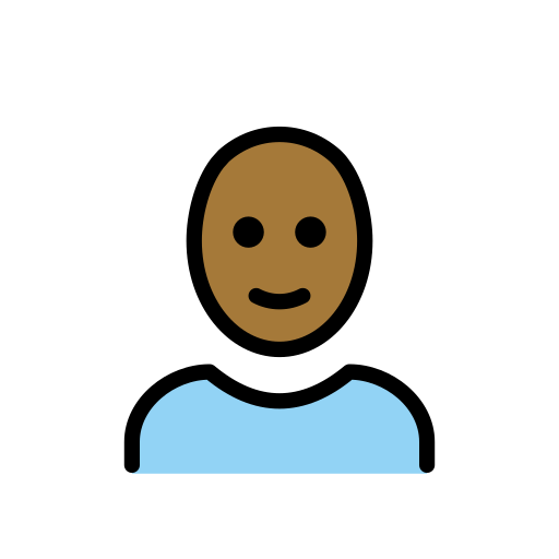 Person: Medium-Dark Skin Tone, Bald, the design in this release